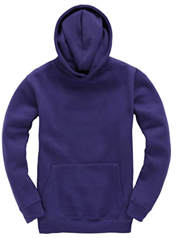 Felpa con cappuccio unisex per bambini dai 3 ai 13 anni, Viola, 9-11 Anni
