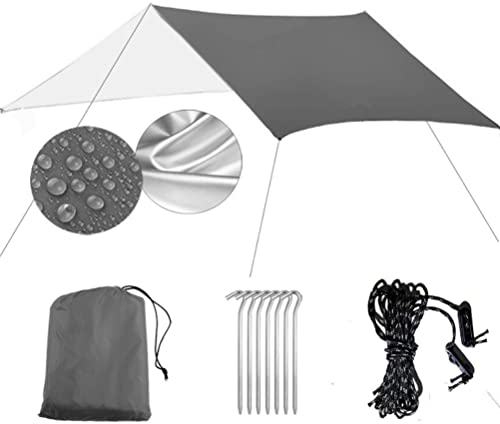 WINBST Camping Tarp, Wasserdicht Zeltplanen 3x3/3x4m Multifunktionales UV Schutz Sonnensegel Zelt Tarp für Camping, Wandern, Picknick, Outdoor Aktivitäten