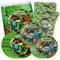Pixel Set di stoviglie per Feste,Miner Gamer Compleanno di Stoviglie per Feste,Set di Decorazioni di Compleanno per Bambini,Tovaglia di Tovagliolo Piatto di Carta,per Forniture per Feste Videospiele