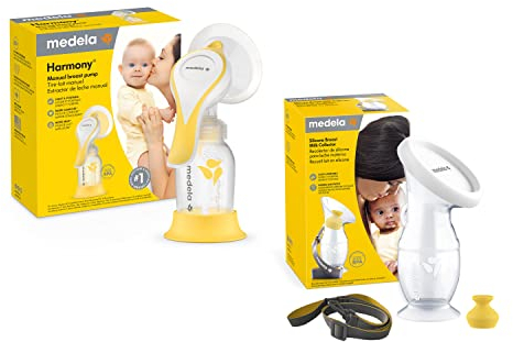 Medela Manual Breast Pump Set - Perfect Pair Bundle, Includes Harmony Manual Breast Pump & Silicone Breastmilk Collector