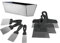 Stainless Steel Mud Pan 25 cm 10 inch + 7 x Filling Knife Set Drywall Taping Jointing Wall Crack Repair DIY Hand Tools