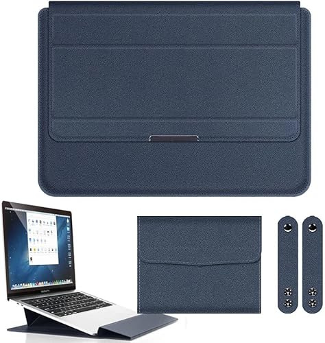 FAFOUR 11-17 Zoll Universal Multifunktions Notebooktasche aus wasserdichtem PU-Leder, Faltbare Laptop Hüllen mit Maus Tasche und Halterung, 3-in-1 Standfuß gepolsterte Tasche