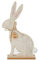 Filz HASE Osterhase sitzend auf Holzbase, Ca 26cm. Deko Osterhase, Filzhase mit Schleife (Creme)