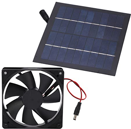 Solar Panel Powered Fan Kit IP65 Wasserdicht 20W 12V Solar Abluftventilator für Gewächshaus, Hühnerhaus, Hundehaus, Haustierhäuser, Schuppen