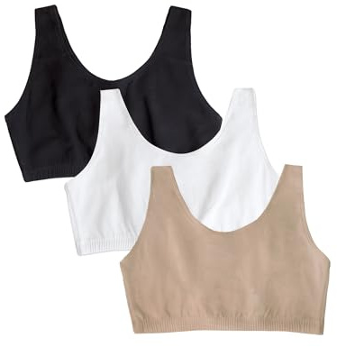 Fruit of the Loom Women's Women's Built Up Tank Style Sports Bra Sports Bra (Pack of 3)