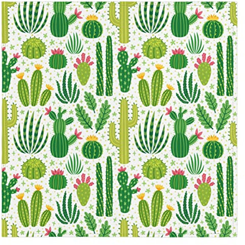 Kaktus Küche Tuch Servietten 6er Set Kaktus Tropische Pflanze 50x50 cm Waschbar Wiederverwendbare Tisch Abendessen Servietten für Hotel Restaurant Hochzeit Event Party