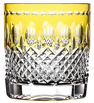 Ajka Majesty Gobelet en cristal jaune doré avec boîtier au plomb 355,9 g – Unité unique