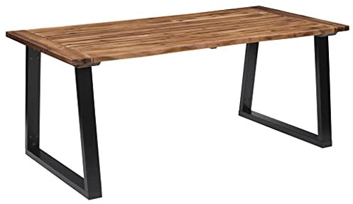 BULANED Esstisch, Küchentisch, Esszimmertische, Esszimmermöbel, Esszimmer, Couchtisch, Esstischgruppe, Tisch, Massivholz Akazie 180 x 90 cm