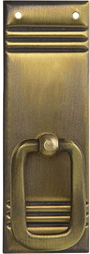 Schorgöhfer & Frehe Möbelgriff Landhausstil LA 59mm - Klappgriff groß - Schrankgriff stehend Breite 33mm, Höhe 96mm, Messing patiniert