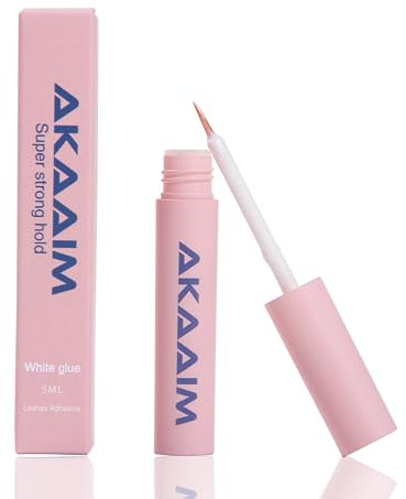 AKAAIM super strong hold eyelashes glue professional Latex free,Alcohol Free, hydroquinone free, Polymethyl methacrylate free eyelash glue adhesive white lashes glue..