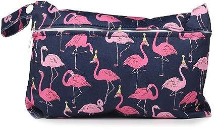 CHUYIX Stoffwindeln Nasstaschen 1Pcs Mini Windeltaschen Wickeltasche Nasstaschen Nasse und Trocken Wickeltasche Wetbag mit Reißverschluss Wiederverwendbare für Kindergarten Baby Reisen Unterwegs