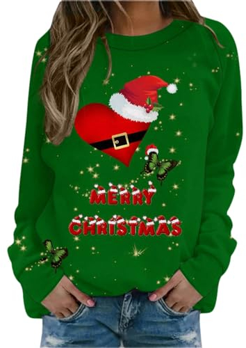 Weihnachten Herbst Outfit Damen Rentier Bambi Schneemann Christmas Sweat Handtasche Damen umhängetasche Warmer Pullover Damen Weste lang Damen Zip Hoodie y2k top y2k daunenmantel Damen