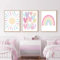 Bilder Kinderzimmer Poster Regenbogen Herzen Boho Wandposter, Bilder Set Junge Mädchen Babyzimmer Kinderbilder, Wandposter Premium, Ohne Rahmen (30x40cm)