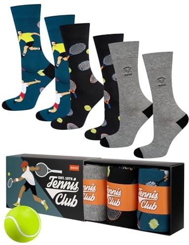 soxo Sport Socken Herren Geschenke Für Männer Lustige Geschenk Sommer Socks Men 3 Paar 40-45 Tennis 3 Paar