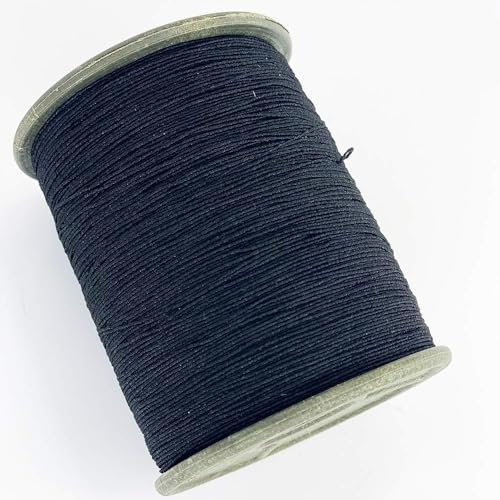 Elastic Cord Jewelry Making Beading Stretch String Elastic Fabric Thread Wire Macrame Cord DIY Crafting Rope Bungee Shock Cord (Black, 2mm)
