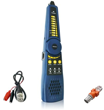 Traceur de Câbles WT255, Détecteur Réseau/Téléphonique RVV BNC, Compatible Test de Câbles RJ45, Test de Court-circuit, Localisation des Défauts Hôte/Boîtier de Test, Compatible avec Testeur de Caméra
