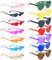 Xingsky Karneval Brille Lustig, Bunte Sonnenbrille 14 Stück Sonnenbrillen Set, Herz| Flammen Sonnenbrille, Bunte Brillen Party für Fasching Foto Requisiten Geburtstagsfeier für Kinder und Erwachsene