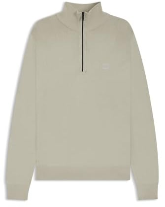 BOSS Herren Kanobix S Pullover aus Baumwolle und Kaschmir mit Troyerkragen