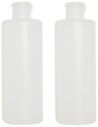 OHEETU 2Pcs 200ml Empty Refillable Plastic Clear Soft Tube Squeeze Bottle Jars with Flip Cover Makeup Sample Packing Storage Containers for Lotion Shower Gel Shampoo Toiletries