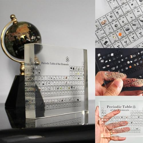 Acryl-Periodensystem Acryl-Kristallquadraten auf, Kristall-Heimdekoration, Kunsthandwerk, transparente Lehr-Geschenkornamente Briefhalter Wand Metall (Silver, One Size)