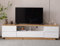 Mueble de TV moderno en color blanco con grano de madera