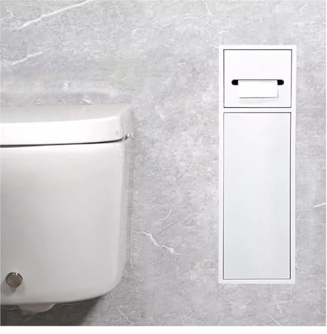 Toilettenpapierhalter aus Edelstahl, Badezimmernische mit eingebettetem Lagerregal - In die Wand eingesetztes Regal für Toilettenbürste im Badezimmer eines Hotels