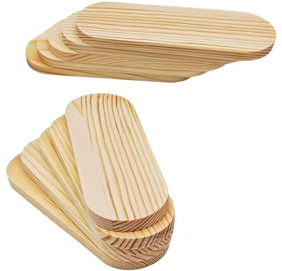 Unlackierte Holzblöcke Ovale Holzbretter für Bastelarbeiten, Leere Schnitzholzblöcke zum Gravieren, Brennen, Malen (15x5x1cm/10 Stück)