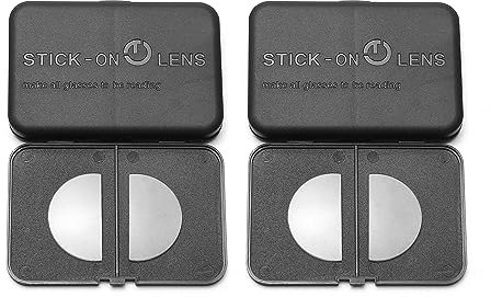 SKYWAY 2 Pack Stick on Bifocal Lenses, Stick on Reading Lenses for Sunglasses/Ski Goggles/Cycling Glasses, Removable, Reusable, No Water Needed, 1.75
