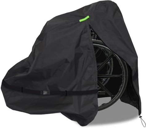 Rollstuhl-Schutzhülle, Strapazierfähiges 600D Oxford-Gewebe wasserdicht Manuelle Rollstuhlabdeckung, UV-beständig, Reißfest Abdeckung für Mobilitätsroller, 100 * 100 * 75cm (Schwarz)