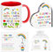 Erzieherin Dankeschön Abschied Geschenkset - Erzieherin Tasse Kaffeetasse Keramik Kaffee Tasse Mug Herz Dekoschild mit Bunte Muster Perlenengel Schlüsselanhänger für Kindergarten Tagesmutter Kita