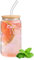 CEWROM Bicchieri con coperchio e cannuccia, 16 oz Glass Tumbler, Bubble Tea, ideali per caffè, frullati, limonata e cocktail, regalo, 500 ml