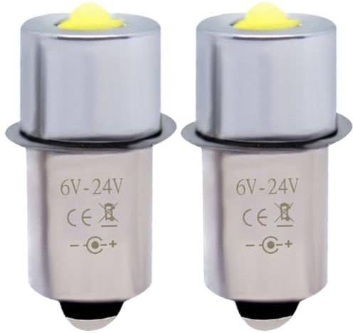 Yaoliucp Reemplazo de Bombillas de Linterna, 2pcs P13.5S 6-24V 3W Bombas de Linterna LED LED para la lámpara de Trabajo de la de la antorcha