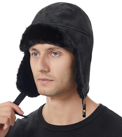 YAMEE Winter Trappermütze Unisex Warme Verstellbar,Fliegermütze Herren Wasserdicht,Wintermütze mit Ohrenklappen Winddichte,Skimütze Damen Plüschfutter,für Motorrad,Outdoor, Radfahren,Jagd