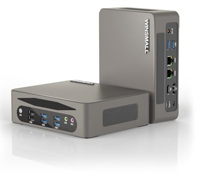 WINSMALL Business Mini PC Core i5 1340P, Home Office Micro PC 16GB DDR5 512GB M.2 SSD, WIFI6, HD, DP, USB-C, Dual 2.5Gbe LAN, 5G SIM Slot, Gaming Mini Computer Linux, Iris Graphics