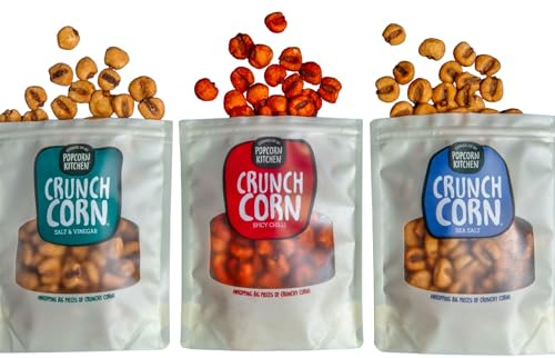Crunch Corn Sharing Bags, Peruvian Giant Corn, Vegan, Gluten Free, 100g, 6-Pack (Mixed)