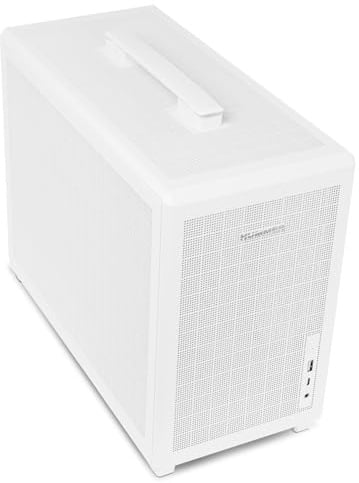 NOX Xtreme Products Hummer Refresh - Mini Torre Micro ATX/ITX transportable, diseño Rejilla Completa, Ventilador PWM 120mm Incluido, Espacio para 5 Ventiladores, USB-C y 3.0, Color Blanco