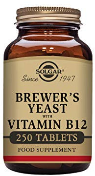 Solgar Brewer's Yeast with Vitamin B12 Tablets - Rich source of protein, vitamins, minerals and acids - Healthy nervous system - Vegan,250 Count (Pack of 1)