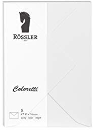 Rössler 220707509 - Coloretti Briefumschläge, 80 g/m², DIN C7, weiß, 5 Stück