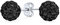 Schwarze Pavé Kristall Disco Kugel Ohrstecker Für Frauen Und Teenager Rund Einfach Grunddesign .925 Sterlingsilber 8MM