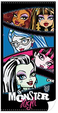 Monster High Badetuch 70 x 140 cm, schwarz