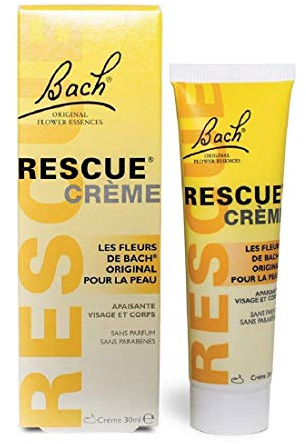 RESCUE - Crème Apaisante - Crème hydratante aux Fleurs de Bach Original - Pour le bien-être et l'équilibre émotionnel - Massage relaxant - Application sur les points de relaxation - Sans parfum - 30ml