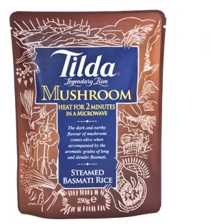 Tilda Mushroom Steamed Basmati Rice, 250g