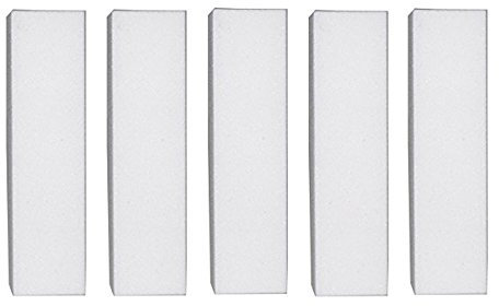 Haobase 5Pcs Nail Buffer Block , White Buffer Sanding Block,120 Grit Professional Salon Nail Buffer Block for Gel Nails