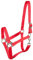 PFIFF 101668 Kunststoffhalfter, Halfter aus Kunststoff, stufenlose Verstellmöglichkeit am Genickstück, gute strapazierfähige Qualität, Rot, Shetty