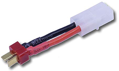 Adapter Tamiya kompatibel Japan 13,5mm Stecker Male auf T-Dean T-Stecker Dean Steckverbinder Male Goldstecker Verpolungsicher 14AWG Adapterkabel für Carson Lipo Akku Batterie
