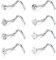 JFORYOU 8 STK Nasenstecker Spirale Stecker 316L Chirurgenstahl Nasenpiercing 8 Stil Nostril Piercing Herz Stern Blume Zirkonia Nasenschmuck Gold