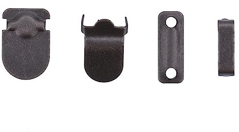 WedDecor Hook and Bar Closure Metal Fasteners Non Sew Waistband Extender for Repairing Trousers, Skirts, Tunic, Fashion Clothing, 4 Parts, 10mm, Gunmetal, 10pcs