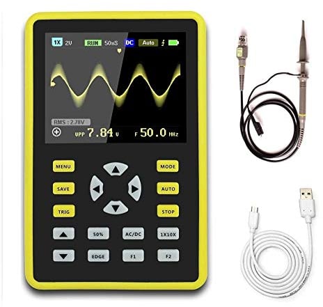 DollaTek da 2,4 Mini oscilloscopio Digitale con Schermo LCD Portatile Portatile con Larghezza di Banda di 100 MHz e frequenza di campionamento di 500 MS/s