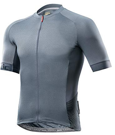 Santic Cycling Jerseys for Men Short Sleeve Cycling Tops Mens Biking Jersey Cycling Shirts Breathable Yorkson Grey EU M