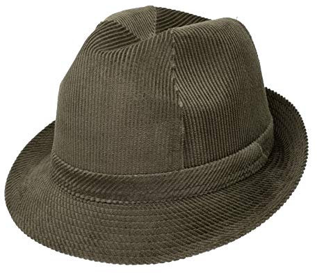 HatBee - Stabiler Hausmeister Krause Trilby-Cordhut - Kord Stoffhut Grün 55
